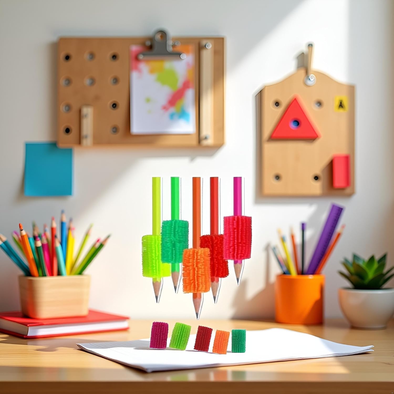 10Pcs Multicolor Pencil Grip Trainer for Preschool for Kindergarten Squishy Pencil Grip for Adults Handwriting Gripper,Easy Installation,Education Office