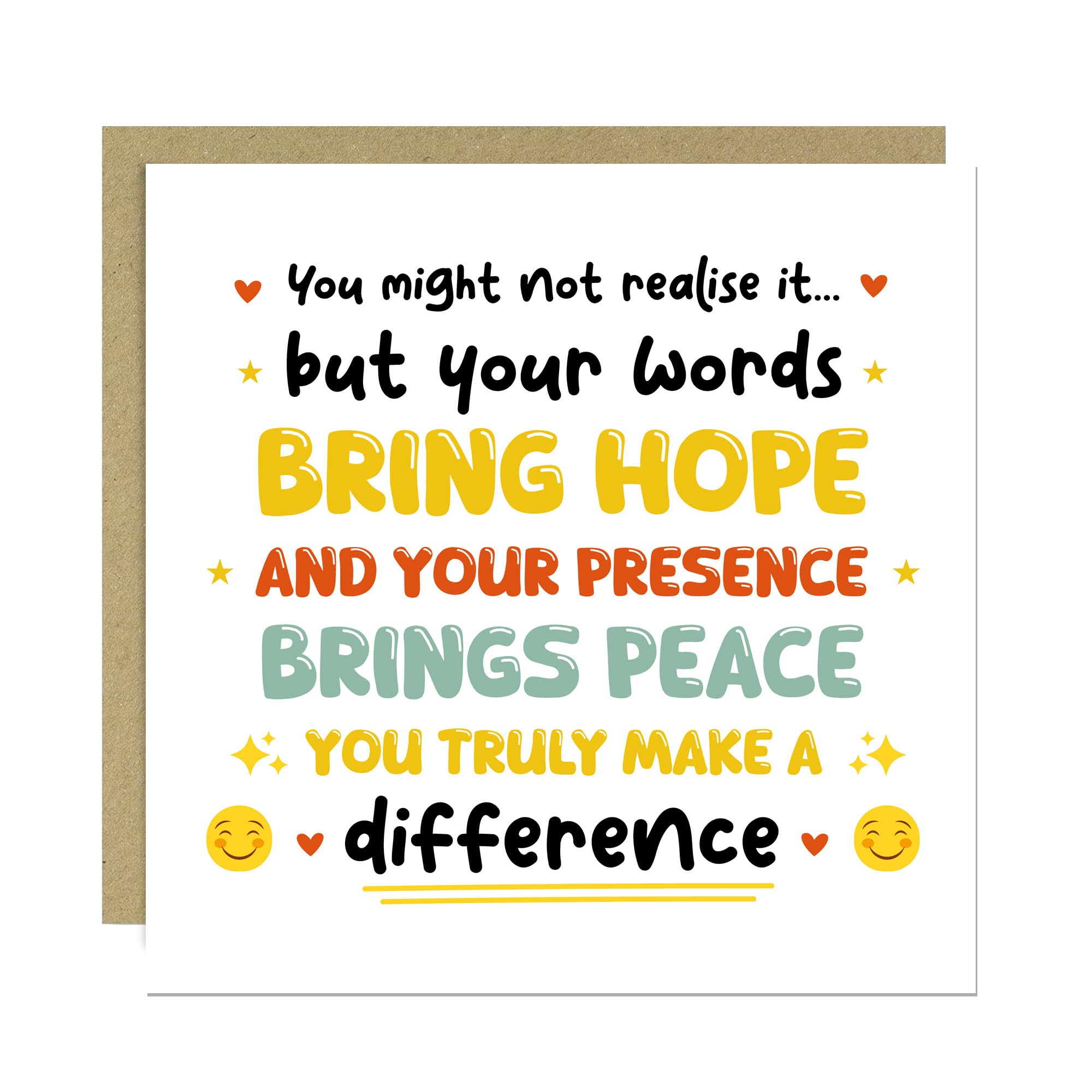 RED OCEAN Heartfelt Appreciation Card Thank You Card for Teacher Mentor Teaching Assistant Friend Family For Him Her With Kraft Envelope Included