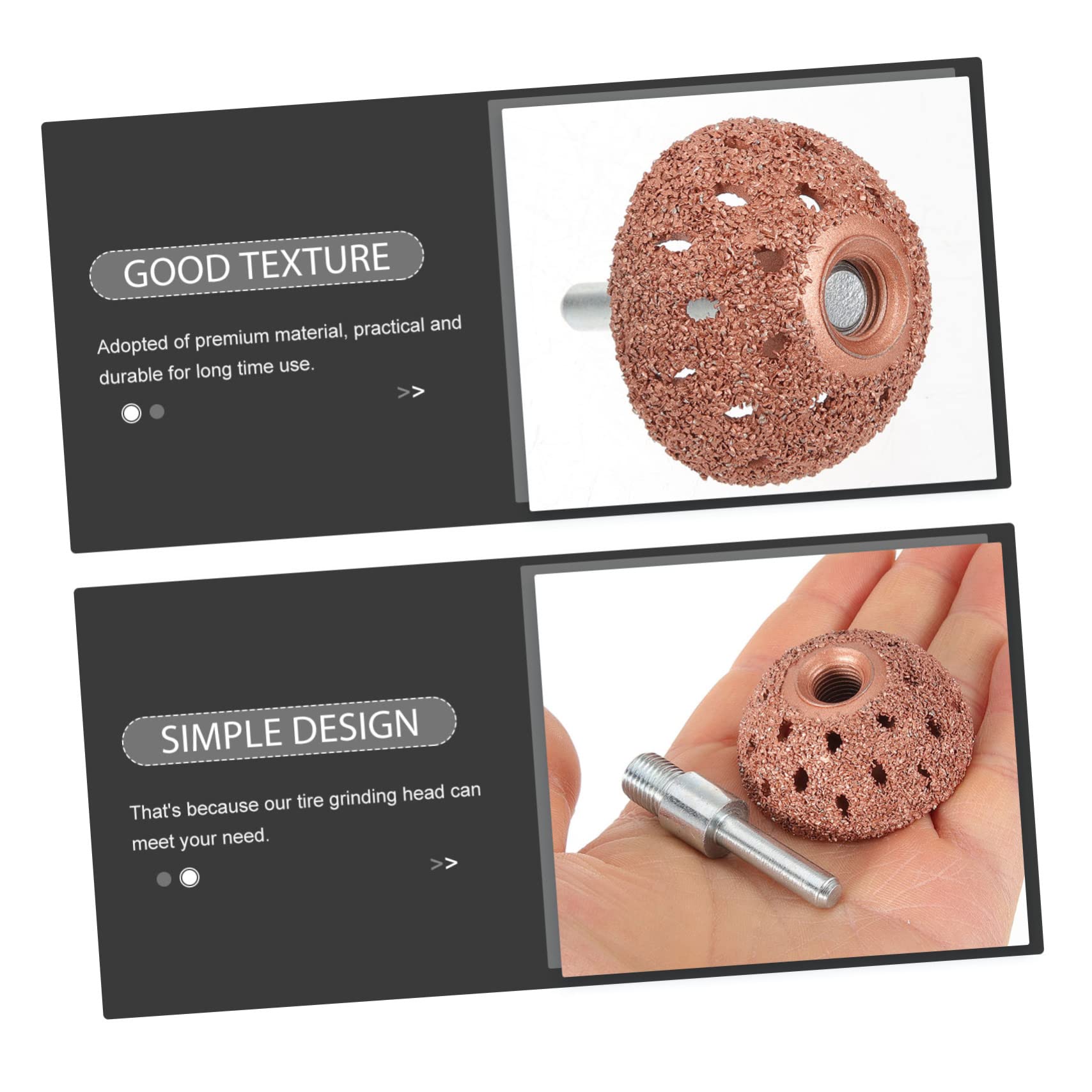 iplusmile 3piezas Rueda De Pulido Para Neumáticos De Automóvil Cabezal De Molienda De Tungsteno Herramienta De Reparación De Pinchazos Con Varilla De Enlace Mediano Uso Profesional