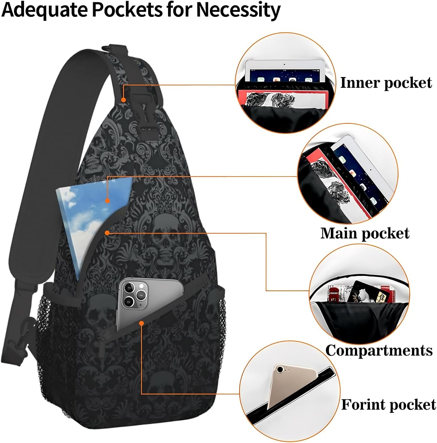 Sling Backpack Trendy Sling Bag Multipurpose Crossbody Sling Travel Hiking Crossbody Shoulder Backpack
