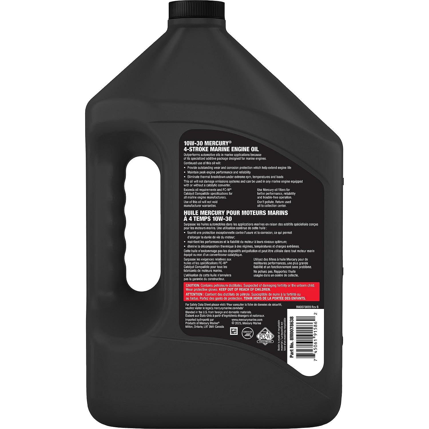 Mercury Marine 10W-30 4-Stroke Mineral Marine Engine Oil, 1 Gallon, 8M0078638 - 2