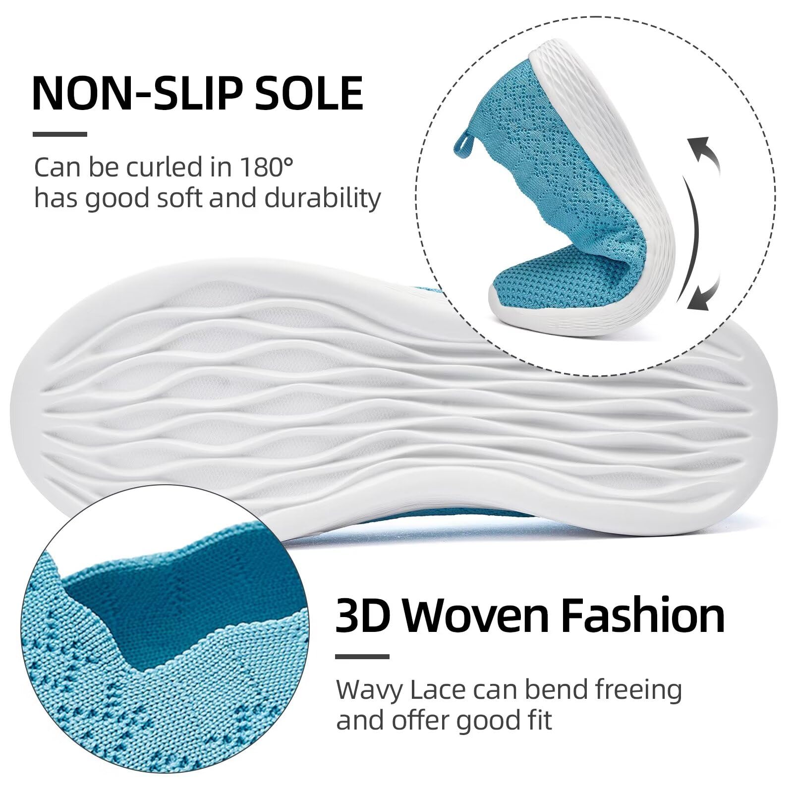 Puxowe Scarpe Mocassini Slip On da Donna Eleganti Leggere Fitness Casual Outdoor Passeggio Maglieria Piatte Sneakers