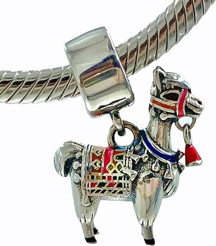 Miniatura 3 de BOLENVI Alpaca Llama Perú 925 Plata de Ley Colgante Colgante X Charm Bead Para Pandora Y Similar Charm Pulseras o Collares, Plata esterlina, No es