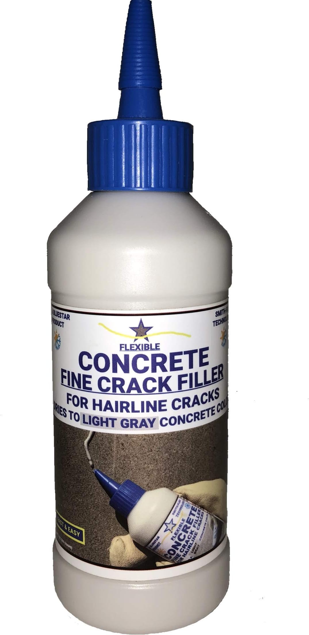 Bluestar Flexible Concrete Hairline Crack Filler (Light Gray), DIY - No Special Tools Needed. Fill Small Cracks in Concrete Driveways, Sidewalks and Patios.