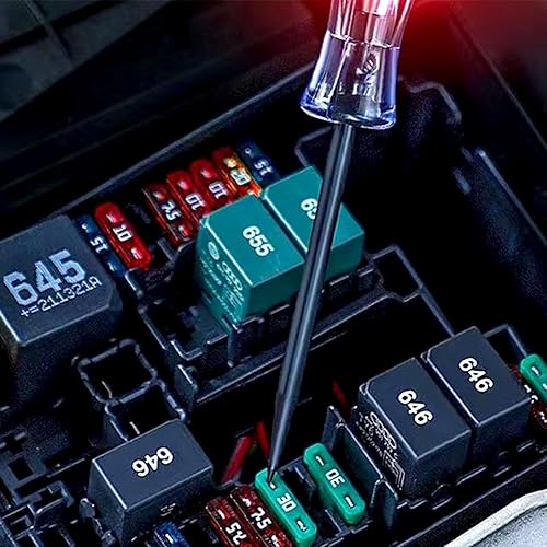 Miniatura 5 de Sodcay 1 bolígrafo eléctrico digital para automóvil, 6V-12V-24V CC, luz de prueba con cable de resorte extendido de 5.9 pies, sonda probadora de