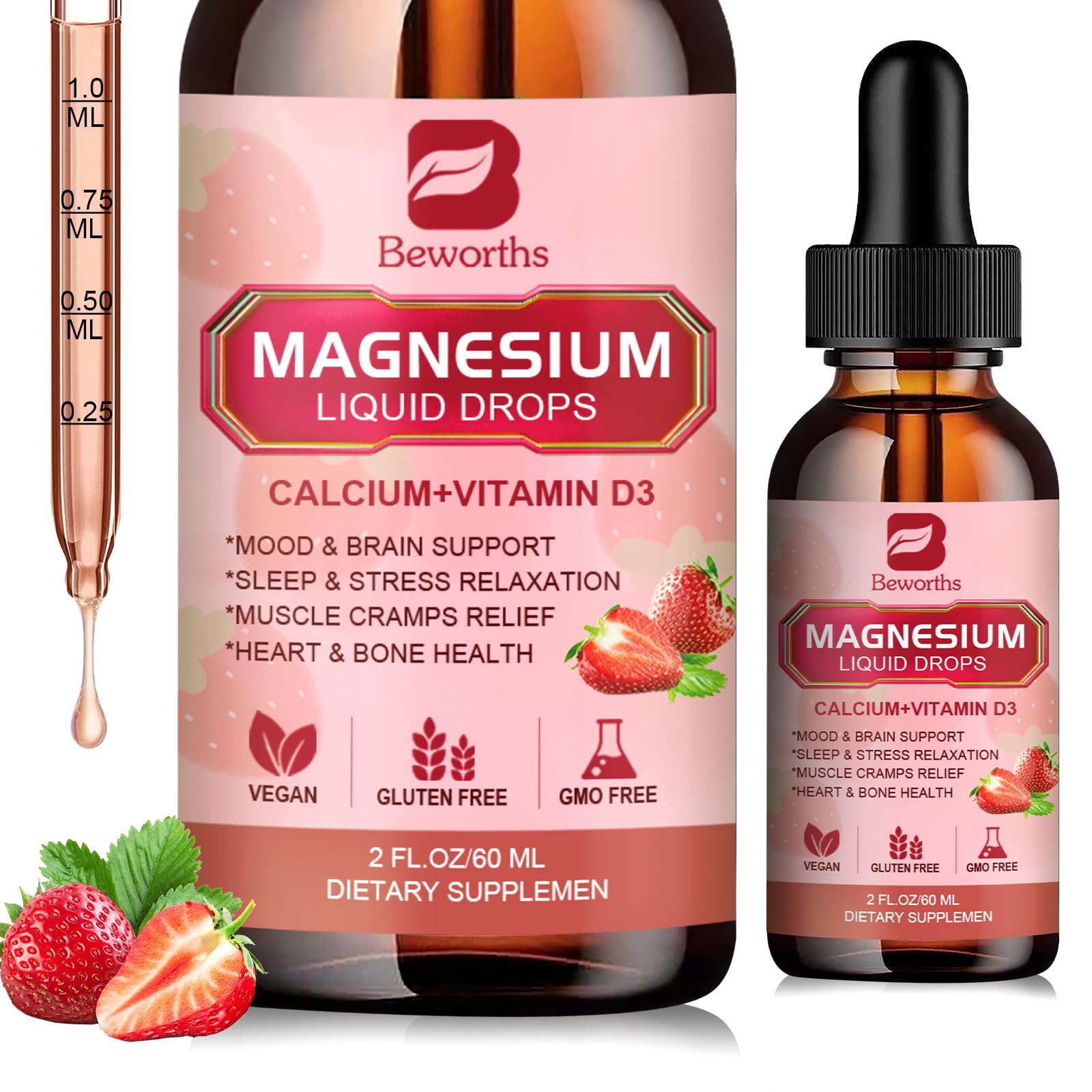 Magnesium Liquid Drop, Magnesium Glycinate Supplement Complex with Magnesium Taurate, Citrate, Calcium, Potassium, Vitamin, Zinc - Support Relaxation, Energy and Bowel Health