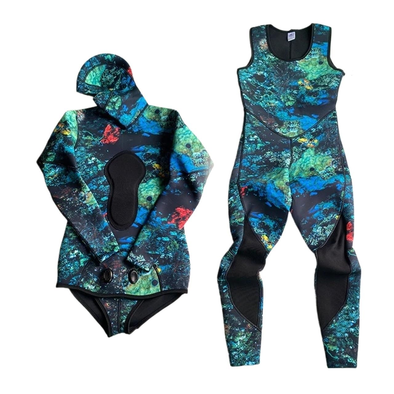 Tuta da Immersione in Neoprene Muta Mimetica da 3,0 mm Set 2 Pezzi for Pesca Subacquea e