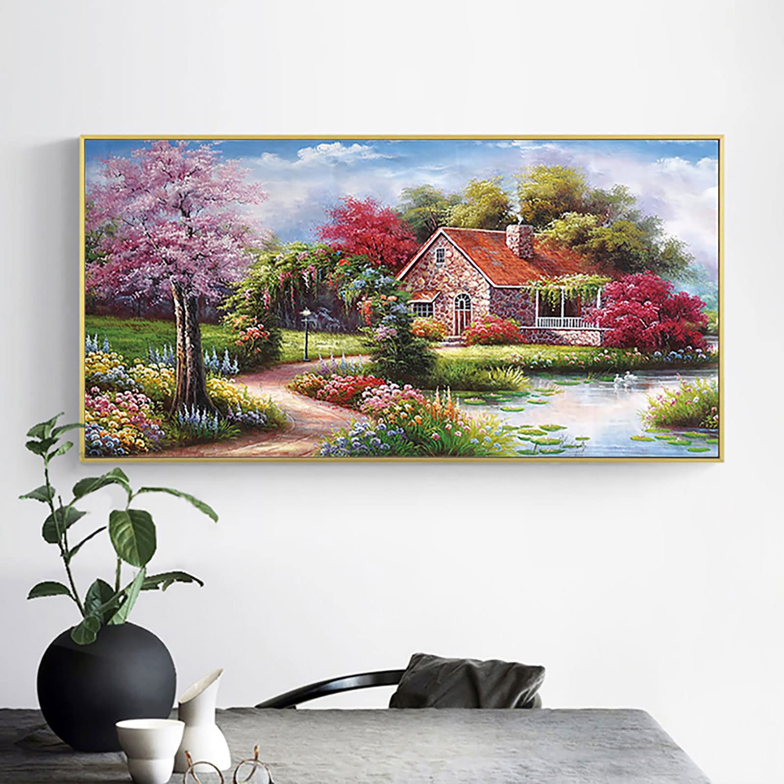 5D Diamond Painting 150x70cm Landschaft - Großformat DIY Diamantbild Mit Runddiamanten