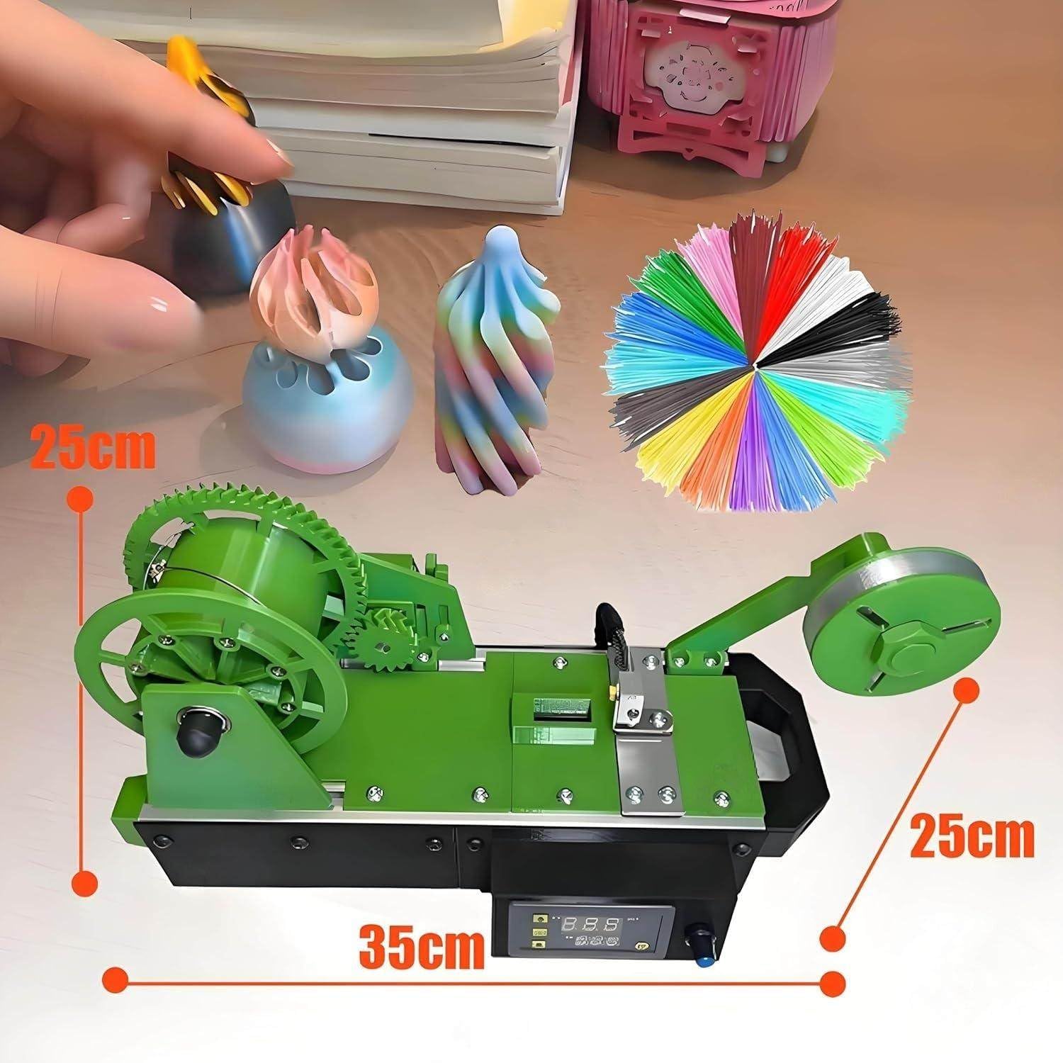 Desktop Filament Maker Machine, 3D Printer Extruder, Plastic Bottles Filament Pultruded, Recycled Pet Bottle Recycling for Families, DIY Makers, Small Studios C