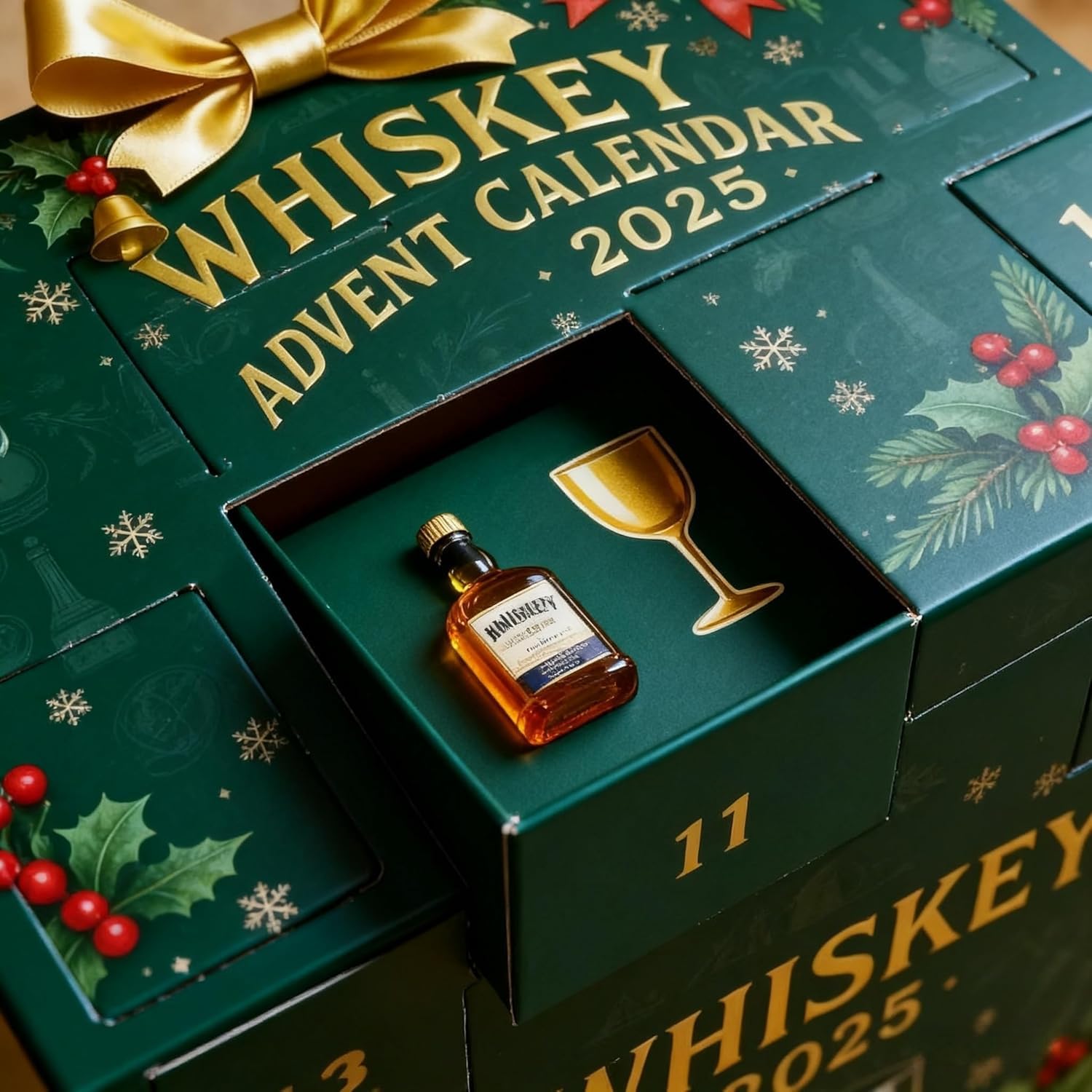 Calendario de Adviento de whisky 2025, 24 muestras de whisky de alta calidad para cuenta regresiva y regalo, un viaje de degustación diaria a través de los sabores del whisky del mundo (B)