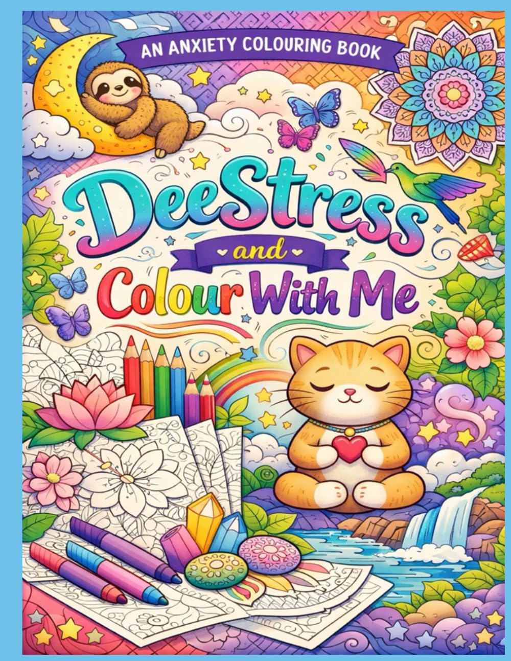 DeeStress and Colour With Me: A calming colouring book to quiet the mind