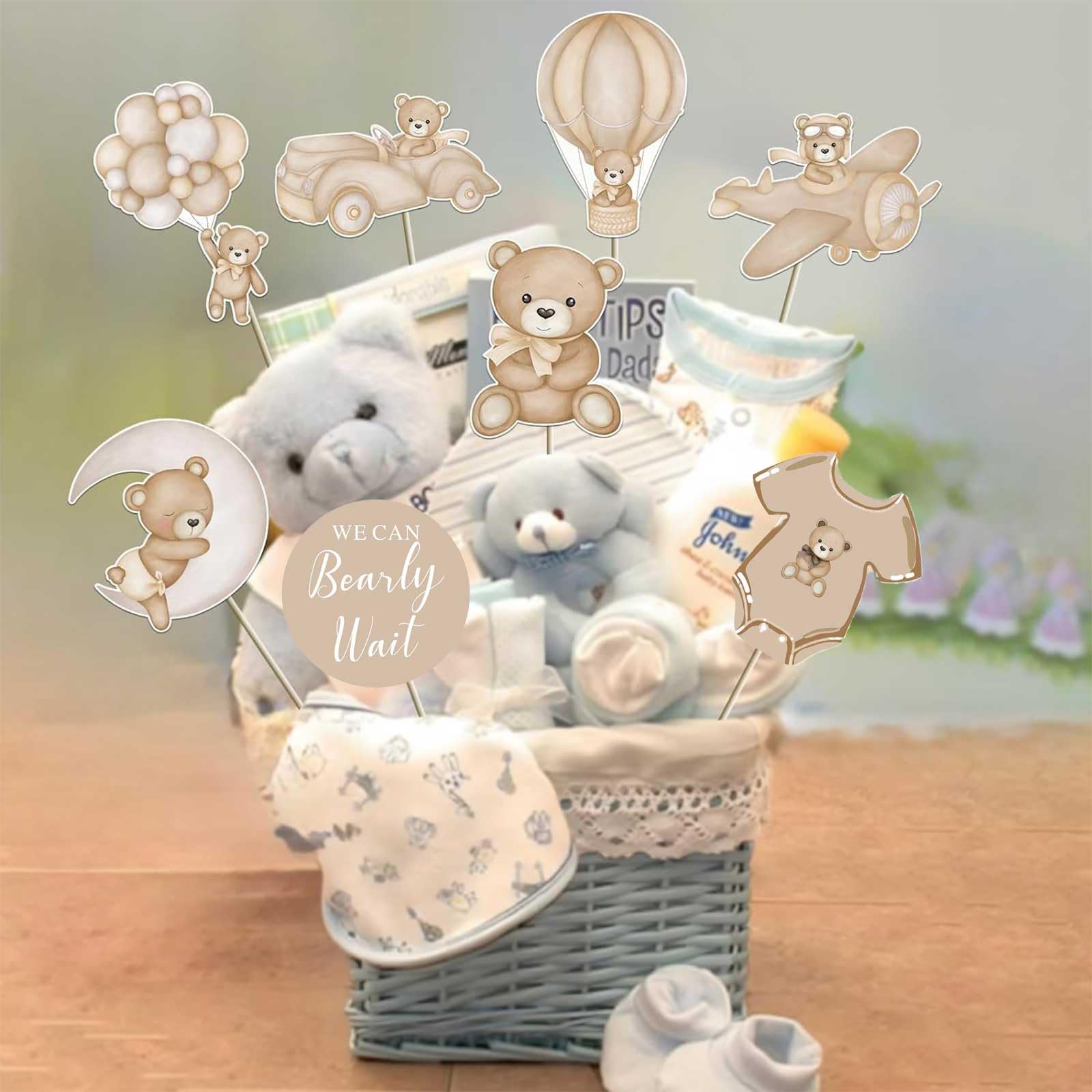 6 Stück Acryl-Tischschilder Für Baby Shower – Mit Ständer & Süßem Bären-Design, 12,7x17,8 Cm