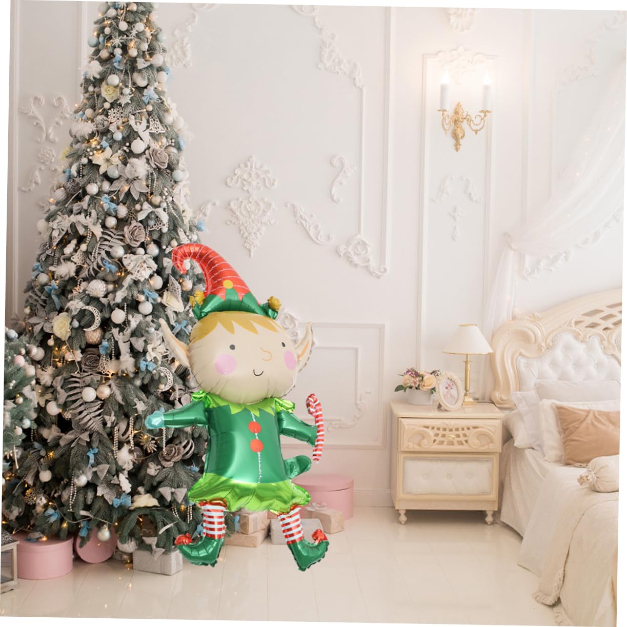 PRETYZOOM 50pezzi Palloncini Sagomati in Lamina di Alluminio per Decorazioni Natalizie Articoli per Feste di Natale Palloncini Decorativi Natalizi per Casa Ufficio e Giardino