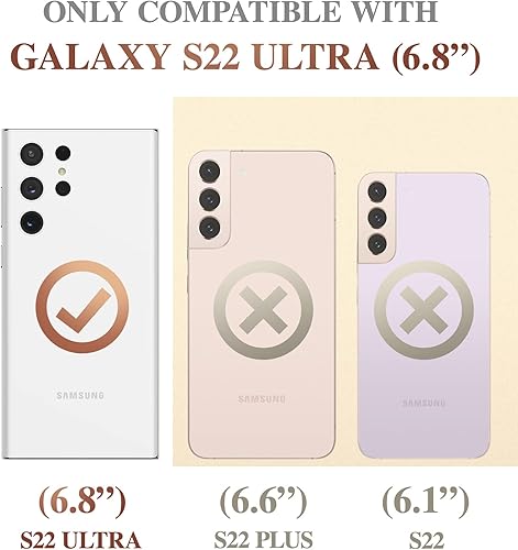 Miniatura 2 de GVIEWIN Funda diseñada para Samsung Galaxy S22 Ultra con cubierta deslizante para cámara, protección contra caídas de grado militar Funda protectora