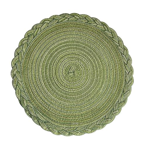 Imitation Cotton Yarn Twist Braid Round Placemat Restaurant Weave Insulation Mat Coffee Coaster 3 Packs