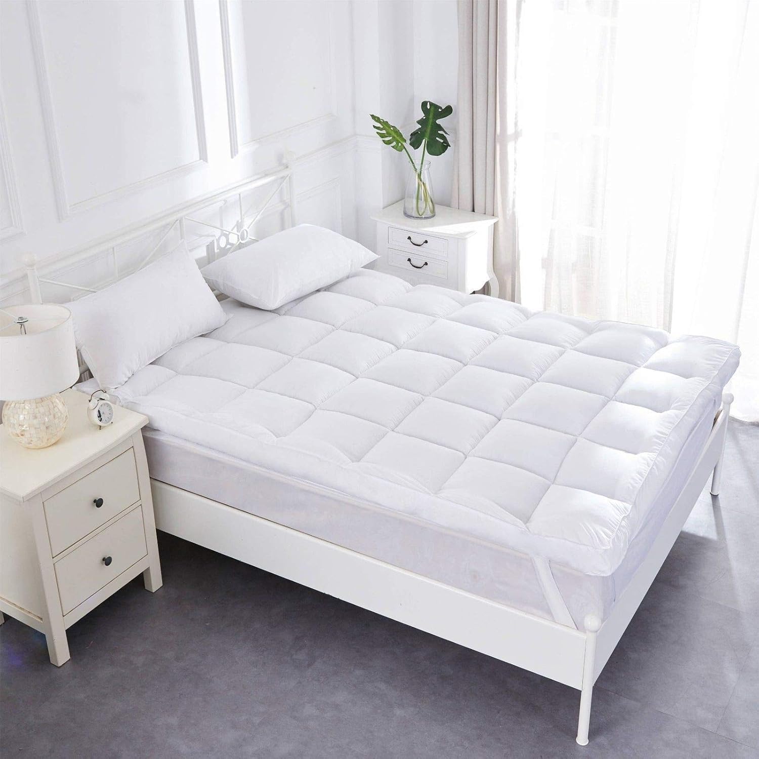 Premium Khaas - Cubrecolchón extra profundo de 12,5 cm de plumas de pato y 15% plumón (doble 135 x 190 x 12,5 cm)
