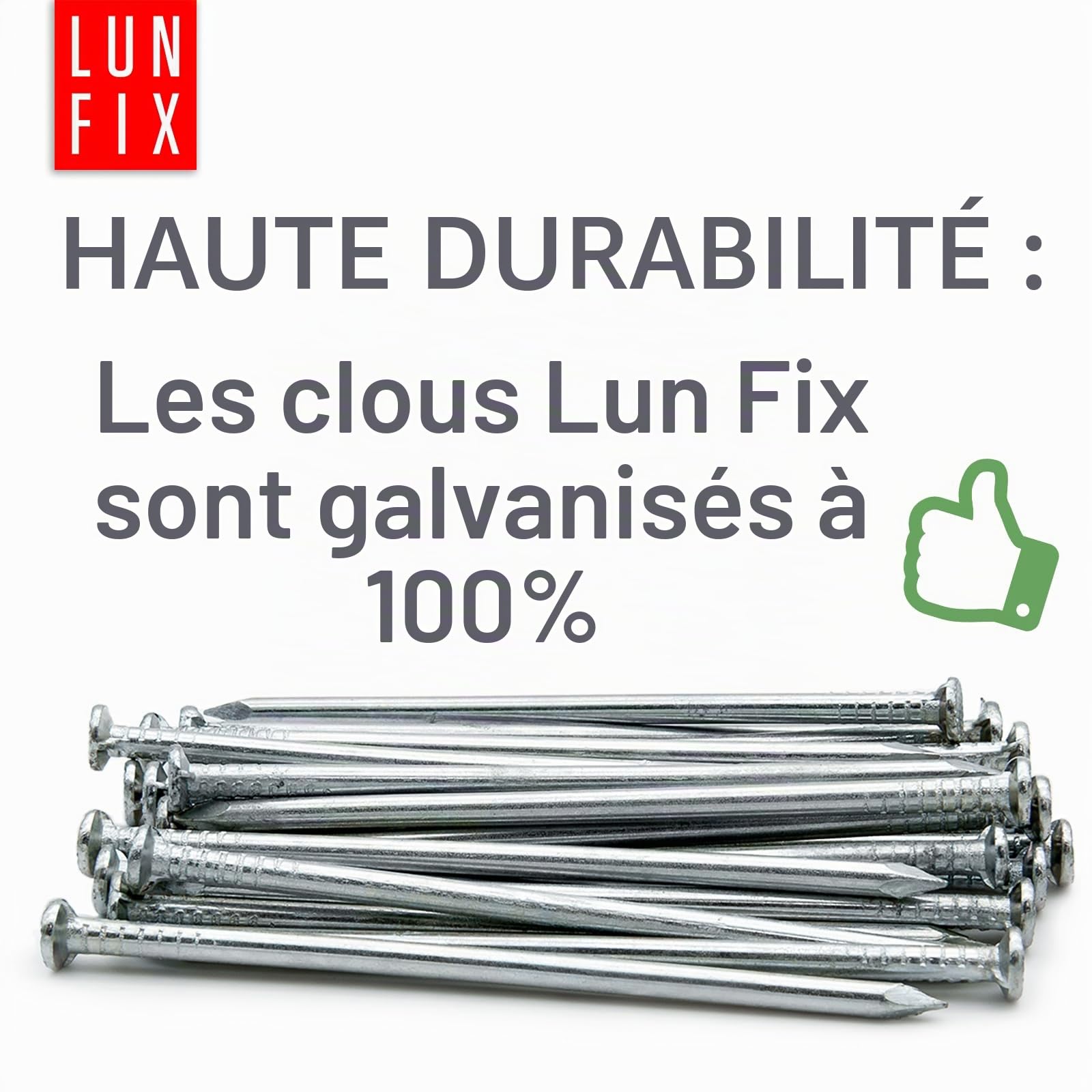 Clous en acier galvanisé à tête fraisée 3,0 x 70 mm, 5 kg, environ 1325 pièces | 70 mm de long, jeu de clous en acier pour travaux du bois, réparation et bricolage, applications polyvalentes en acier