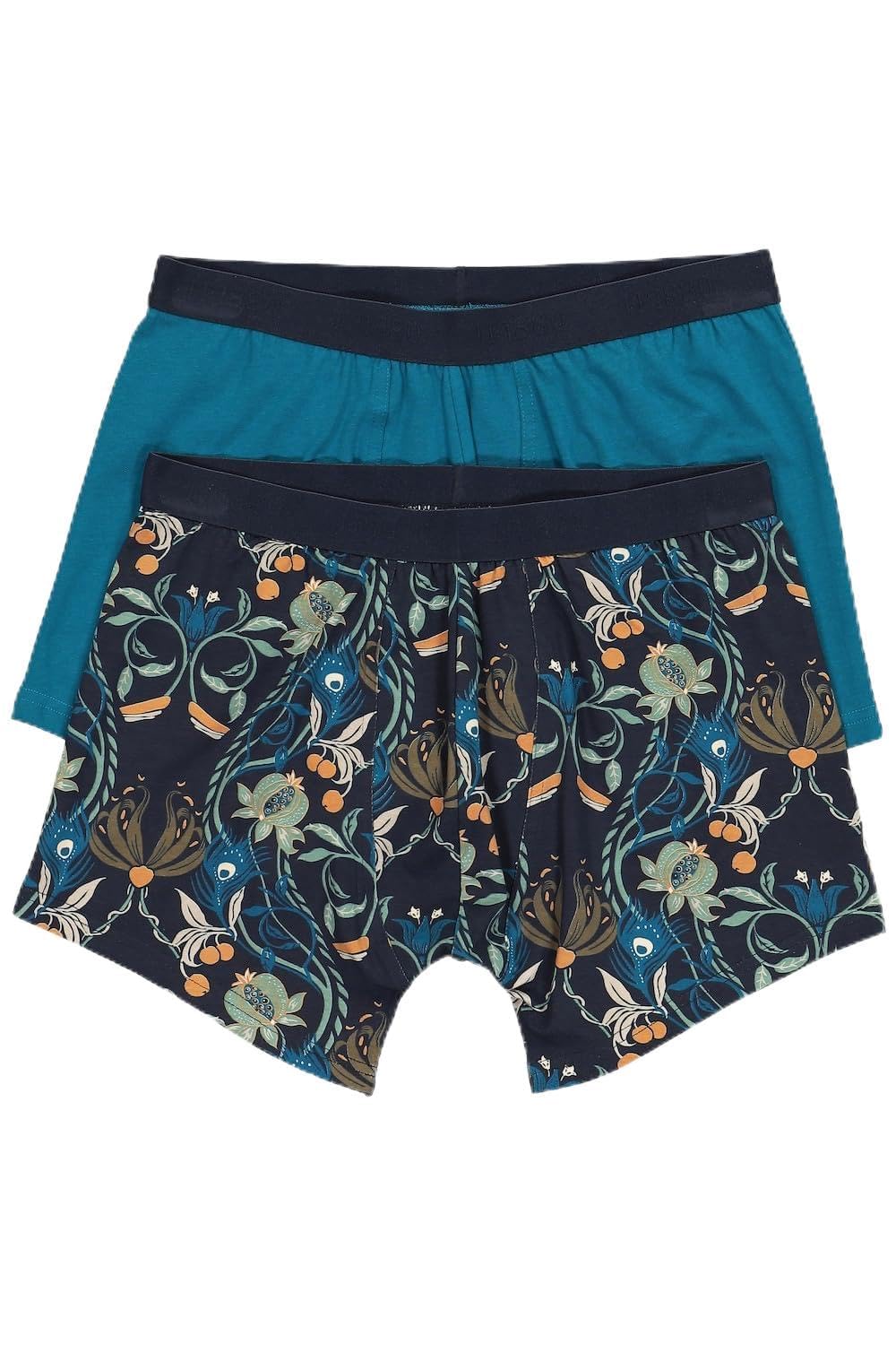 JP 1880 Flexnamic Oeko-tex Men's Mid-Pants, Pack of 2, Underpants, Powerful petrol, XXL