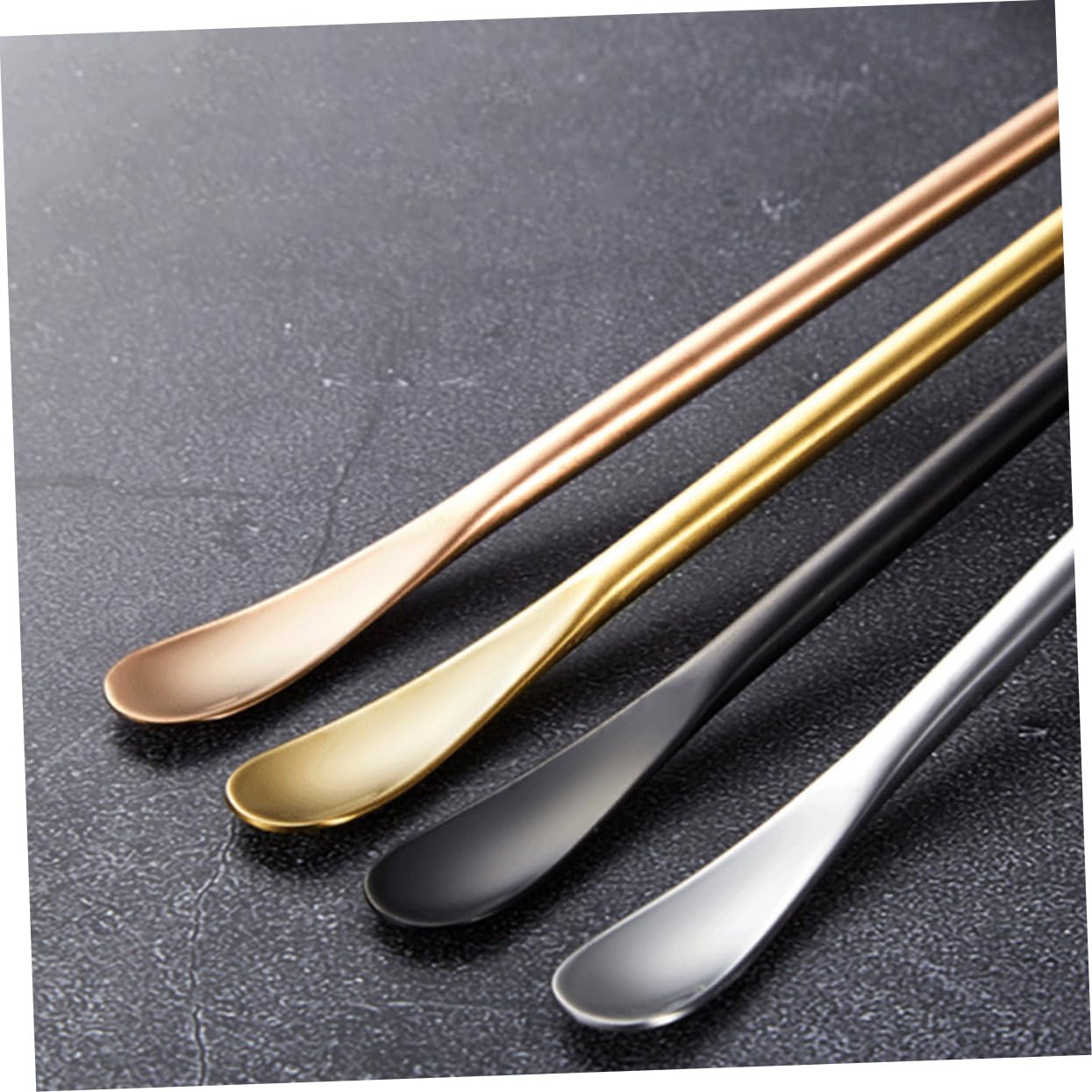 SOLUSTRE 6-piece Stainless Steel Stirring Spoon Set Multipurpose Spoons Reusable for Jam Soup Milk