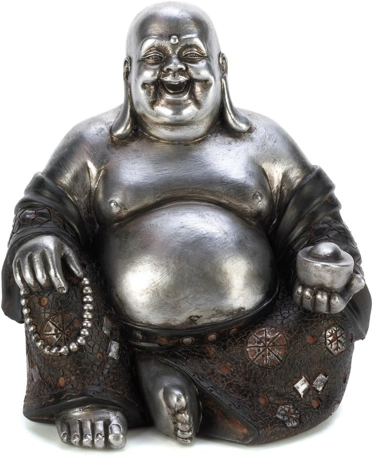 Gifts & Decor 14581 Happy Sitting Buddha Statue, Multicolor
