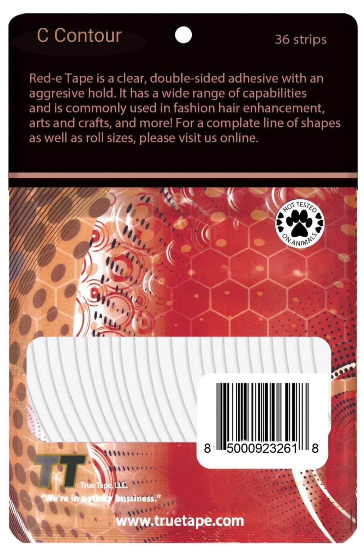 Truetape True Tape Red-e Tape™ Protez Saç Bandı Oval C (1,90 Cm X 7,5cm) 36 Adet