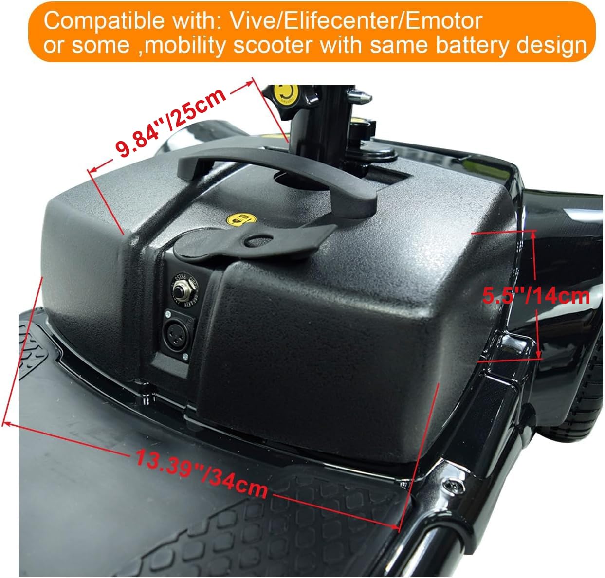 HiBuyer Battery Case w/2pcs 12V 12AH Lead Acid Batteries for W3431/MS31 Mobility Scooters(Factory Original Replacement)