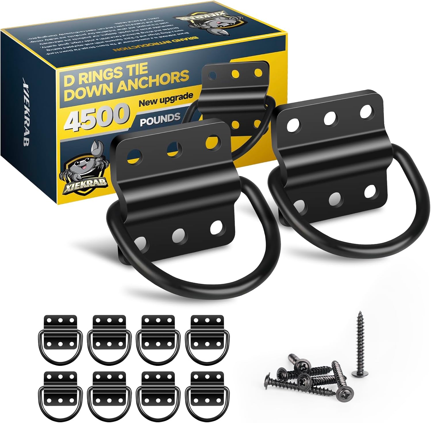 10Pack D Rings Tie Down Anchors Heavy Duty Steel 4500 Pound