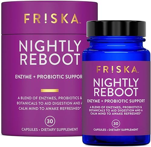 FRISKA Nightly Reboot Suplemento de enzimas digestivas y probióticos Promueve una mejor digestión Ayuda natural para dormir y descansar 30 FRISKA Nightly Reboot Suplemento de enzimas digestivas y probióticos Promueve una mejor digestión Ayuda natural para dormir y descansar 30