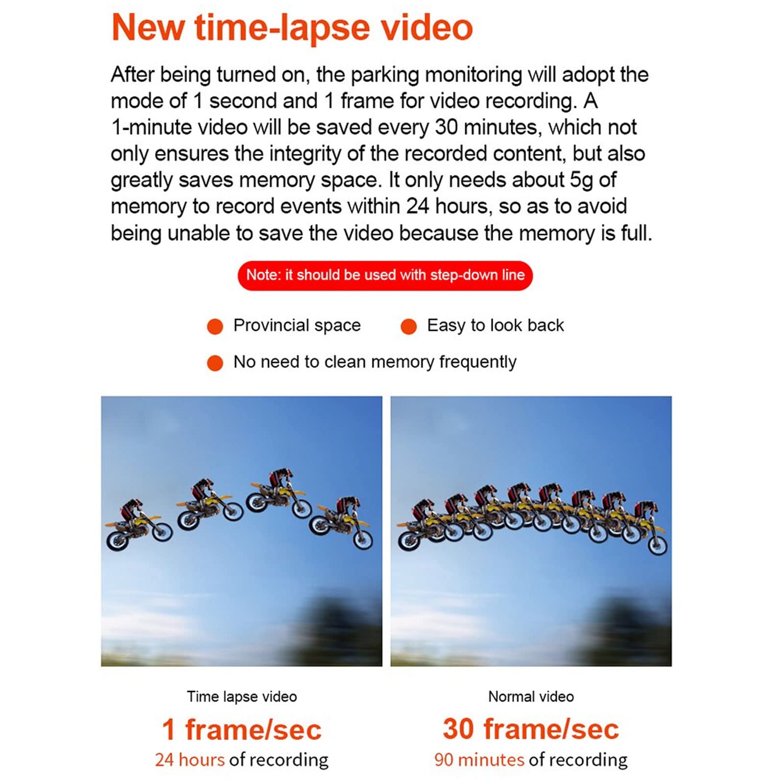 Rejestrator Jazdy, Rejestrator Jazdy Motocyklowej Podwójny Obiektyw 1080P HD IP67 Wodoodporny Monitor Poklatkowy do Fotografii Postojowej Uniwersalny
