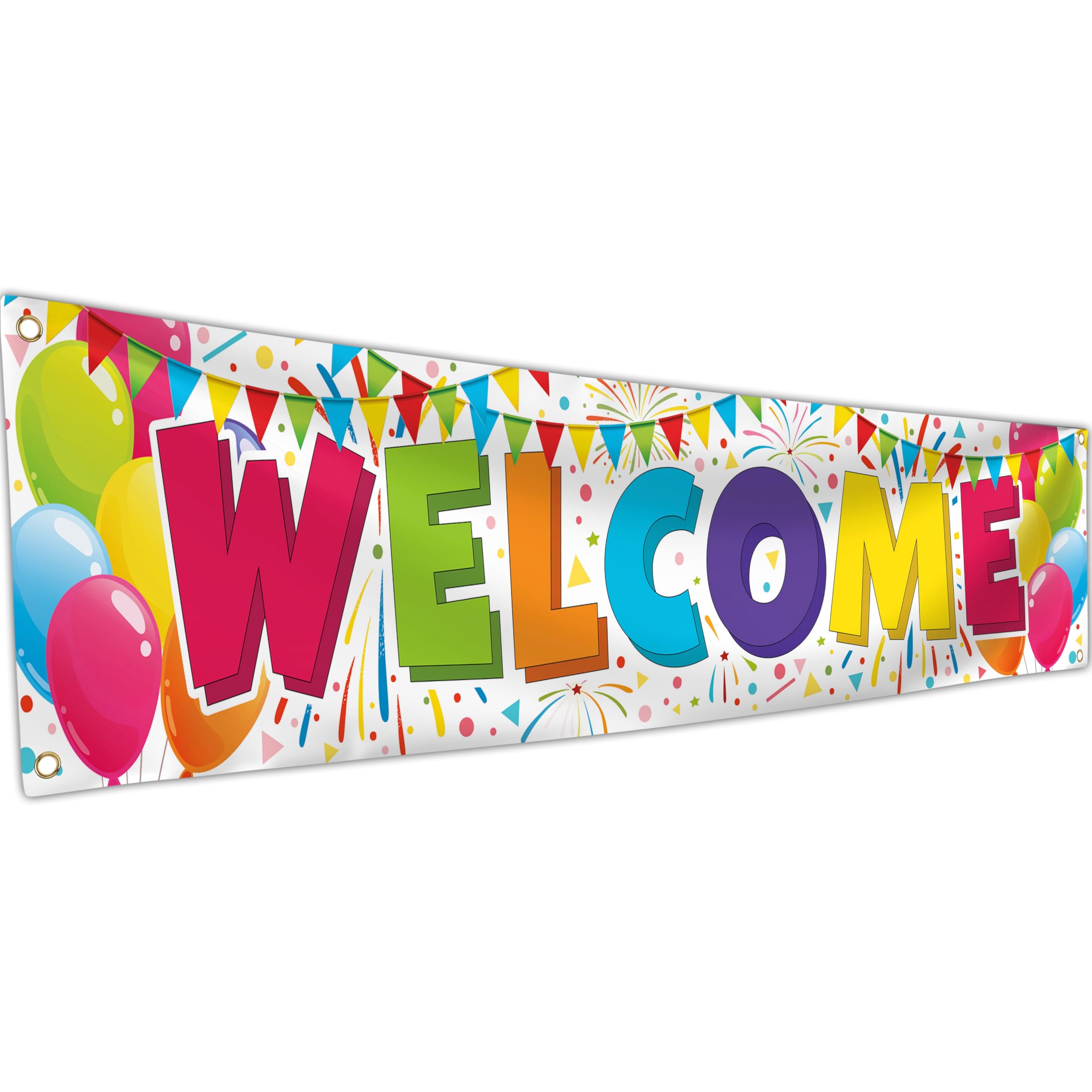 Welcome Home Banner - We Missed You So Much - Decorations With Balloon Picture - 180 x 40cm - Welcome Back (White)