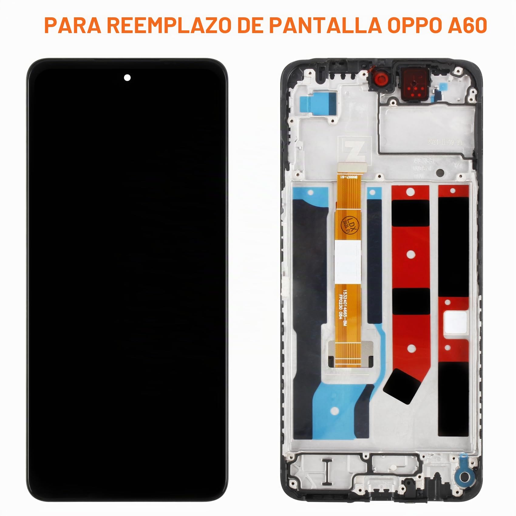 AGCUT pantalla LCD para Oppo A60 pantalla LCD para Oppo A60 CPH2631 6,4 pulgadas de reemplazo digitalizador pantalla táctil montaje con kit de reparación, negro con marco
