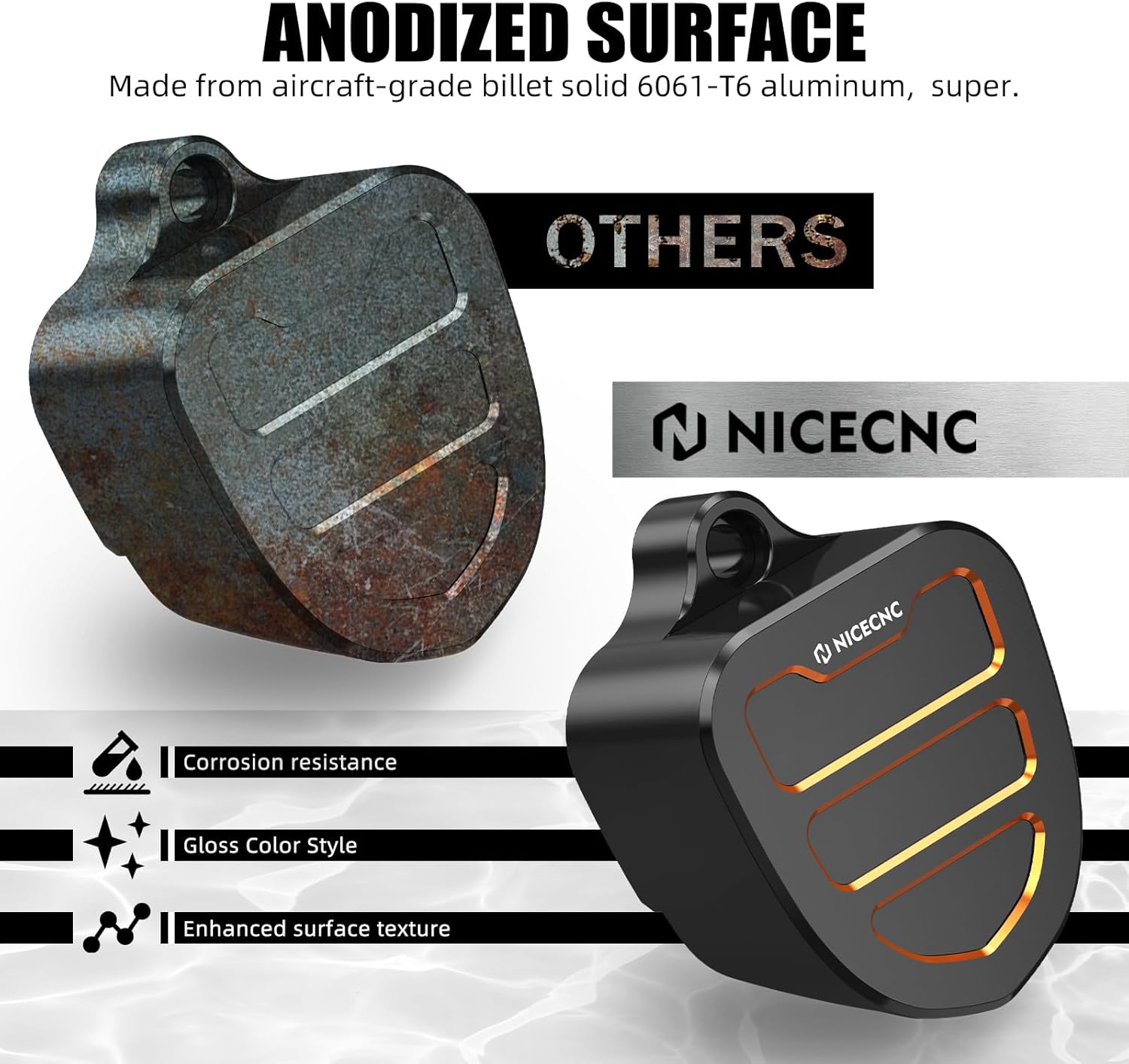 NICECNC Orange Horn Cover Cap Horn Trim Guard Compatible with Harley Electra Glide Police FLHTP 2018-2024, Tri Glide Ultra FLHTCUTG 2018-2024, CVO Tri Glide FLHTCUTGSE 2020-2022, See Fitment