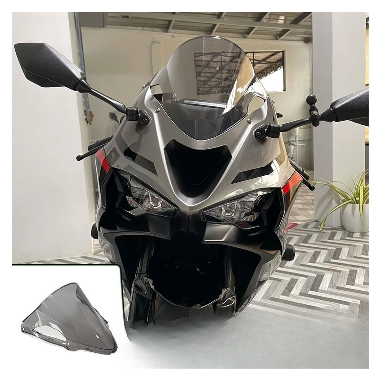 Motociclo Parabrezza Per N&inja ZX-6R Zx6r ZX6R 2024 2025 2026 Parabrezza Per Moto Deflettori Protezione A Doppio Scudo
