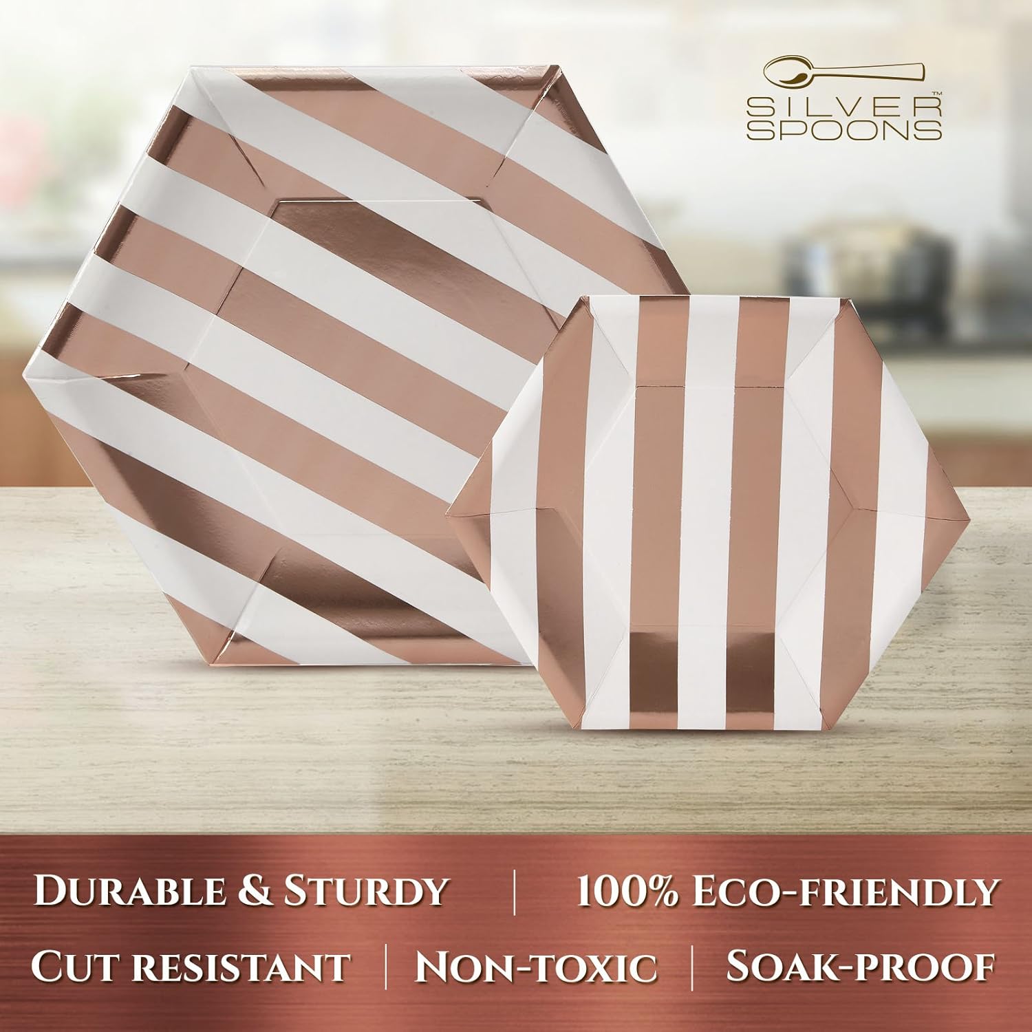70% Off Discount PARTY DISPOSABLE 36 PC DINNERWARE SET | 18 Dinner Plates | 18 Side Plates | Heavyweight Paper Plates | Hexagon Design | Biodegradable Plates for Upscale Wedding and Dining (Stripe Collection – Rose) 🛒 Crazy Deals PARTY DISPOSABLE 36 PC DINNERWARE SET | 18 Dinner Plates | 18 Side Plates | Heavyweight Paper Plates | Hexagon Design | Biodegradable Plates for Upscale Wedding and Dining (Stripe Collection – Rose)