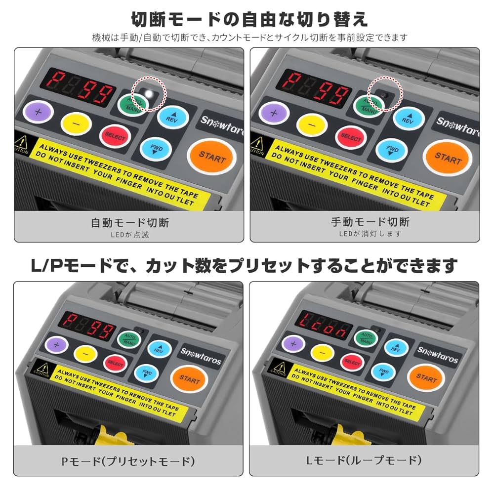テープカッター 業務用 多機能 電動テープカッター マスキングテープ 2本カット Amazon.co.jp: Snowtaros オート テープカッター 業務用 多機能