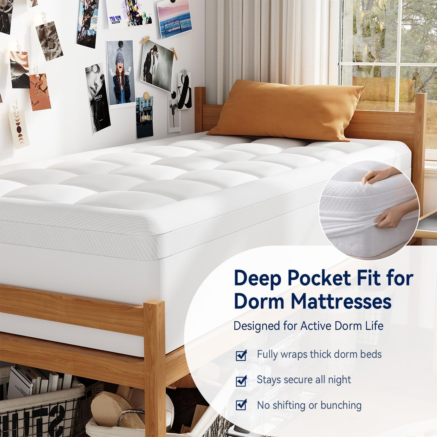  Twin XL Dorm Dual Layer 3 Inch Memory Foam Mattress Topper for College, Dorm Room Essentials, 2 Inch Cooling Gel Foam and 1 Inch Soft Pillow Top Bed Pad,Back to School Comfortable Support | Dual Layer Design, 2 Inch Cooling Gel Foam and 1 Inch Soft Pillow Top Bed Pad, Back to School, Comfortable Support thumbnail
