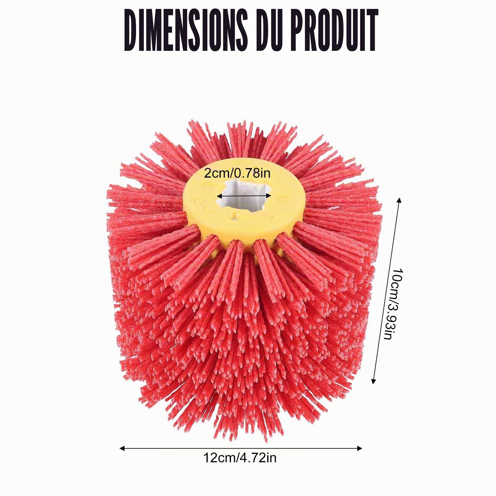 Brosse Nylon Abrasifs 80 Grain: 120x100mm Brosse de polissage, Brosse de Meulage pour Nettoyer/Dérouiller/Dégriser/ébavurer Compatible avec Rénovateur Exterieur (Rouge)