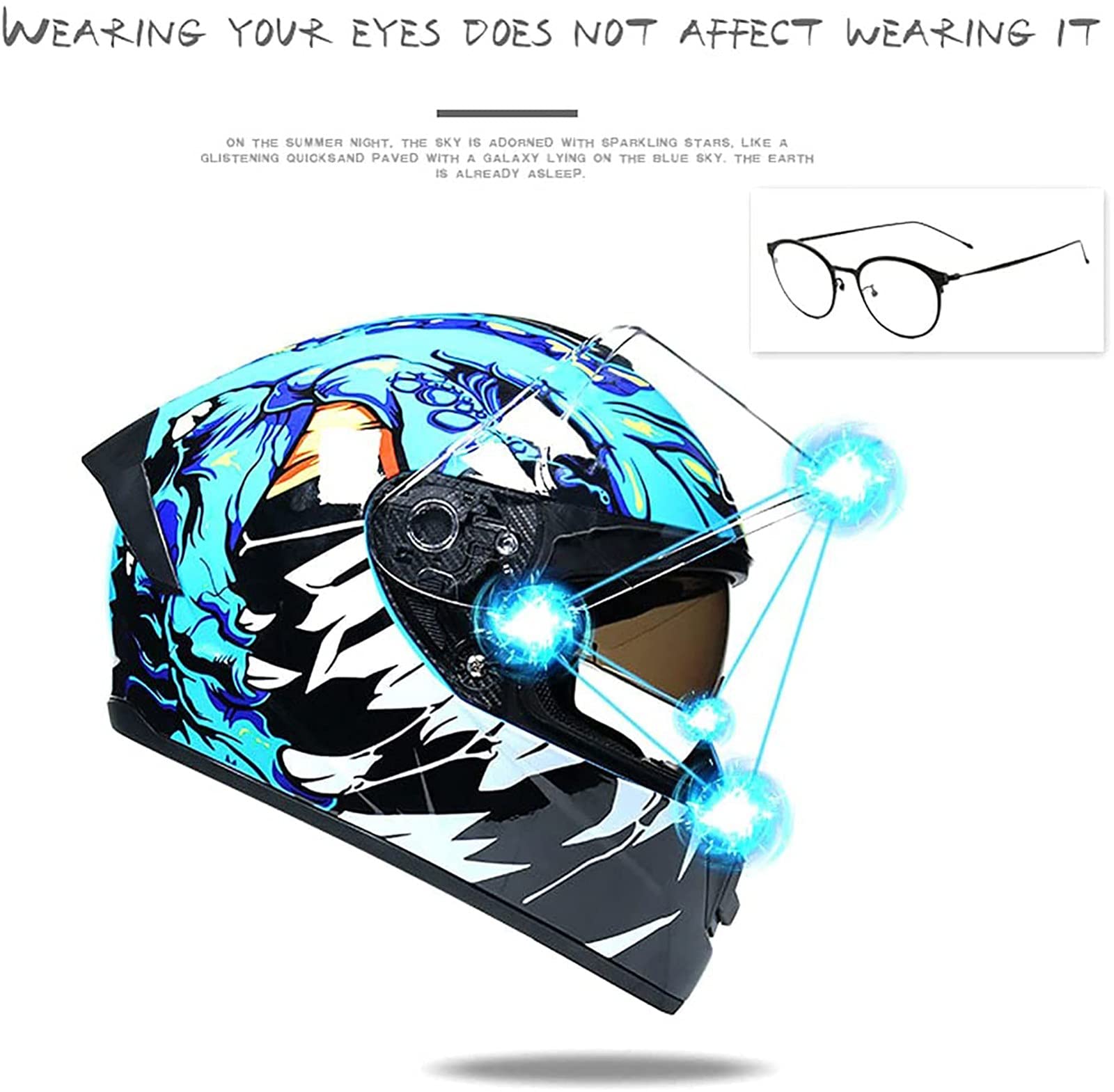 Casco per Moto, Casco Integrale per Donne Uomini Adulti Attrezzatura per Motociclisti Quattro Stagioni Universale DOT ECE con Doppia Visiera Parasole Donna Uomo B,S
