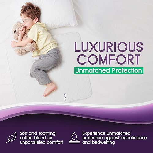 Miniatura 6 de Almohadillas de cama para incontinencia, paquete de 4 protectores de colchón reutilizables impermeables de 18 x 24 pulgadas, altamente absorbentes,