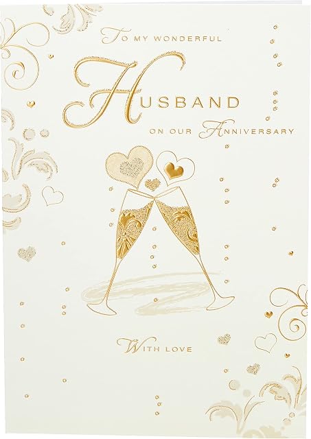Modern Annivesary Card Husband - 9 x 6 inches - Piccadilly Greetings, A10171