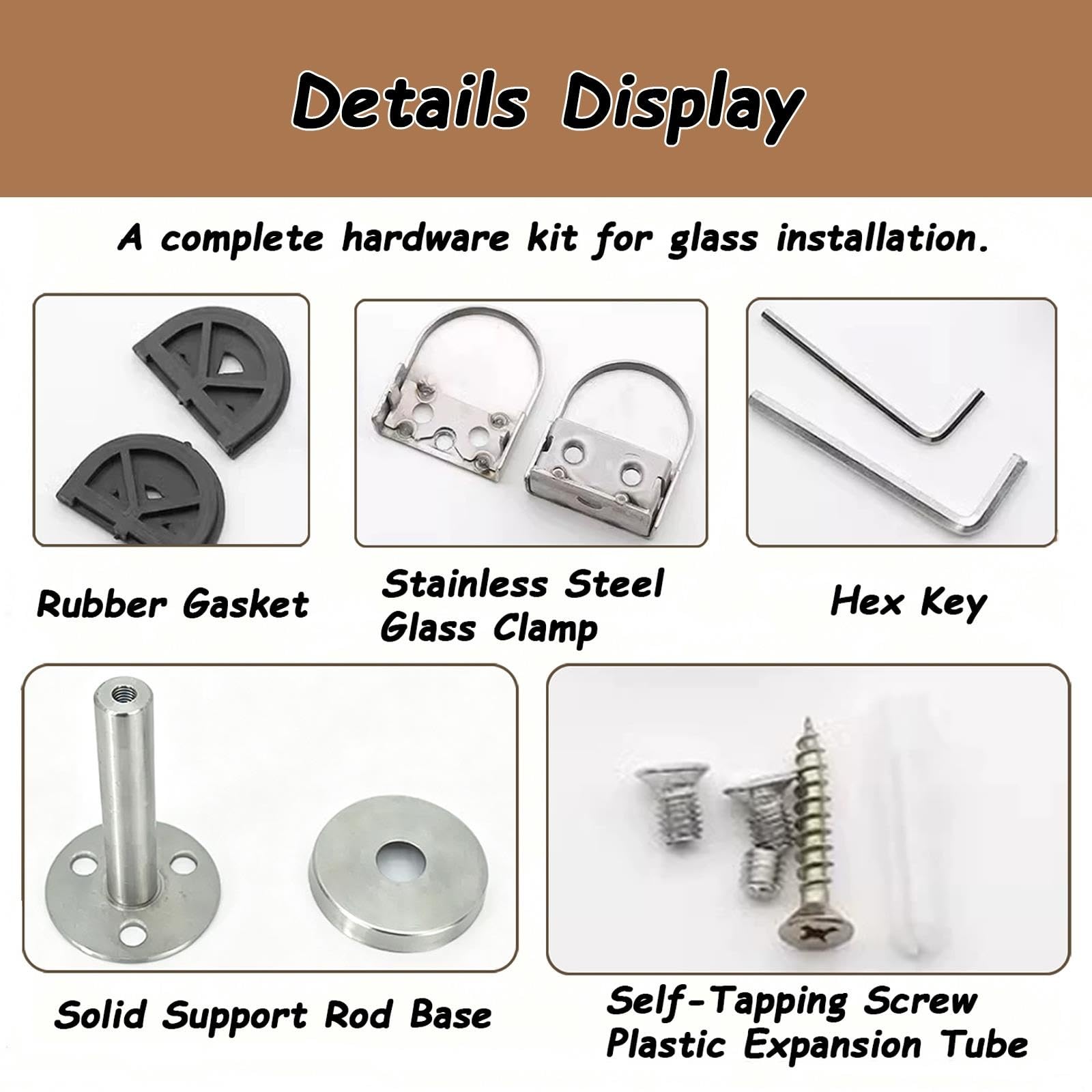JYHHCYS Soporte para Cristal De Alta Capacidad De Carga con Tornillos