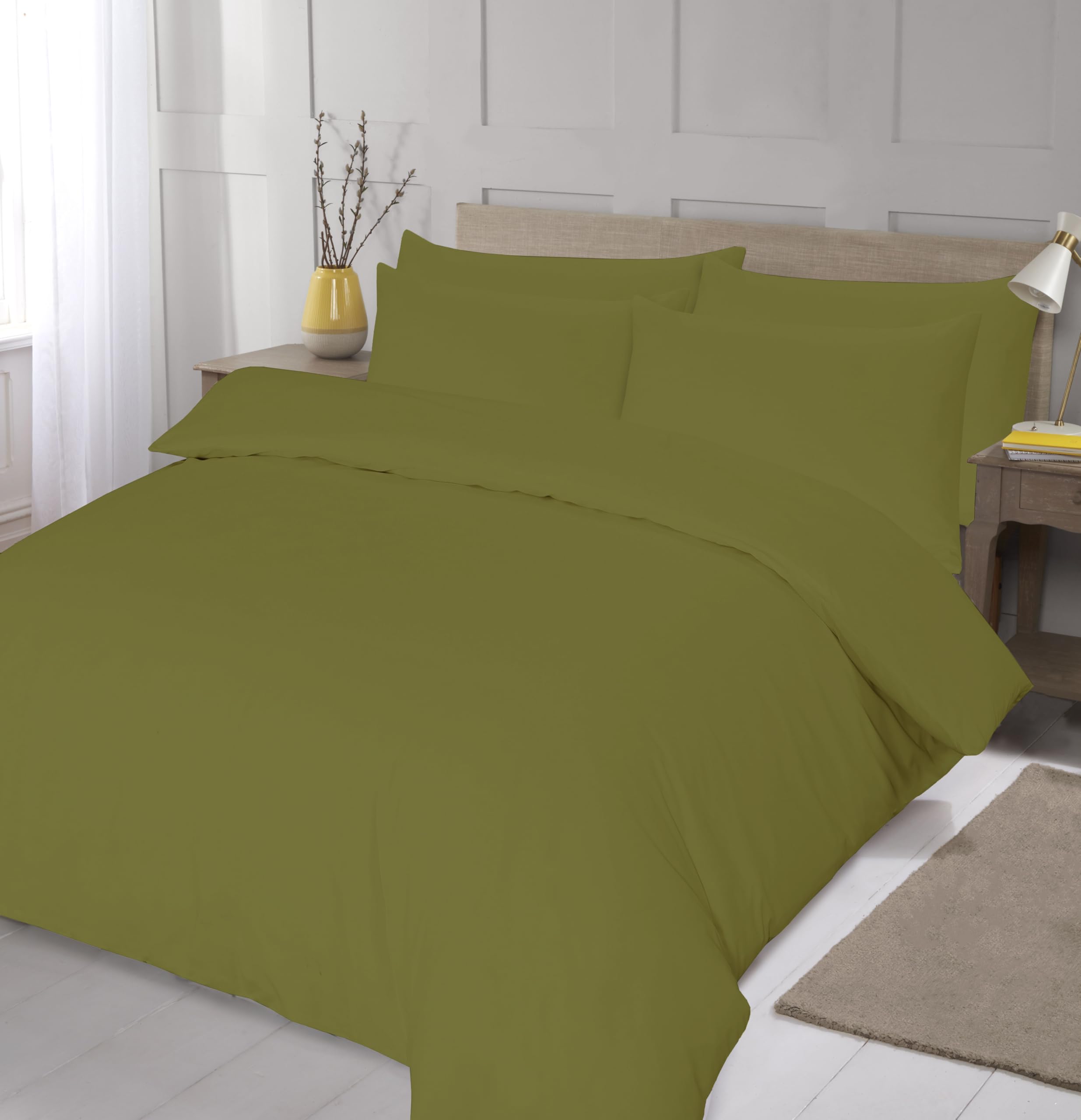 Home Living Moving To University Student Essentials Bedding Starter Pack Complete Student Bedding Set - Single or Double (Olive, Double)