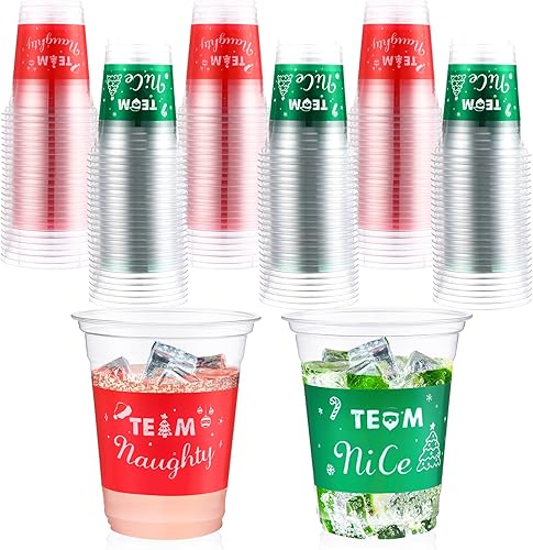 Rtteri 50 vasos de plástico de 12 onzas para fiesta de Navidad, vasos desechables para decoración de Navidad, suministros de fiesta, bebidas, Rtteri 50 vasos de plástico de 12 onzas para fiesta de Navidad, vasos desechables para decoración de Navidad, suministros de fiesta, bebidas,