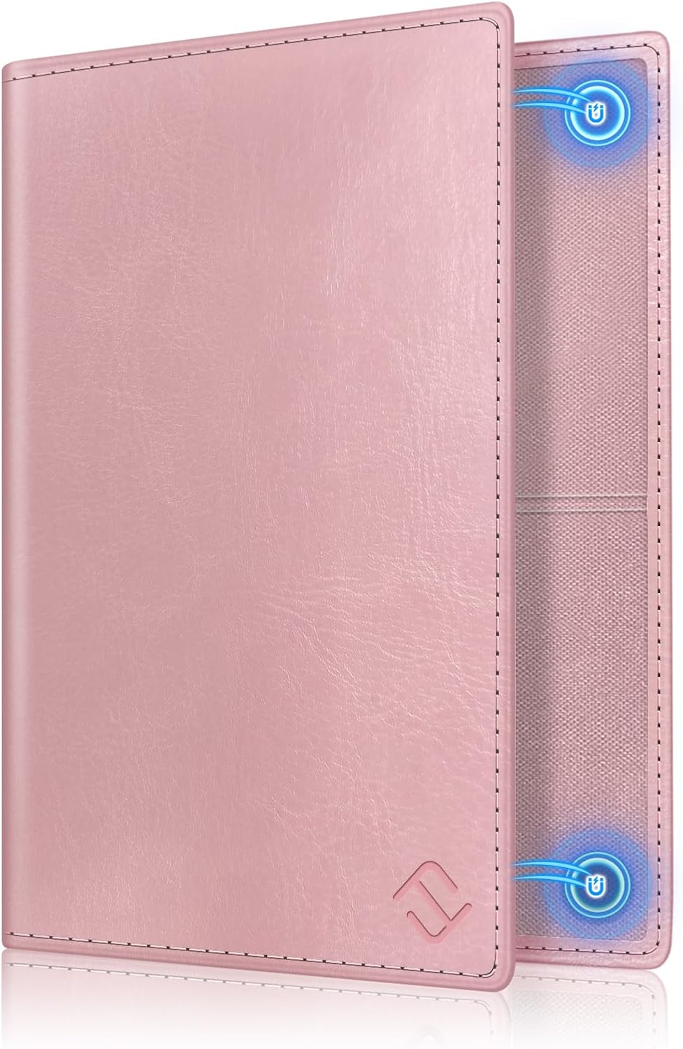 FINTIE KFZ Fahrzeugschein Hülle und Versicherungshalter- Magnetverschluss Auto Organizer für das Handschuhfach im, Scheckkarten Schutzhülle Kartenhülle mit Premium Kunstleder, Rosa