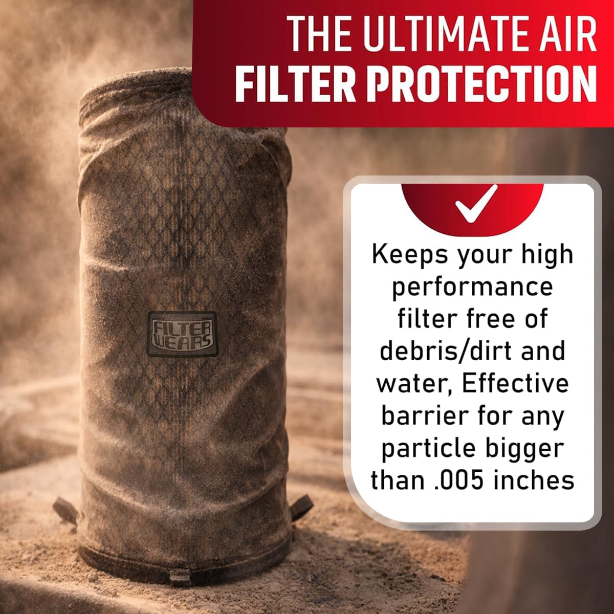 FILTERWEARS Pre-Filter F134K For Polaris RZR XP 1000 Stock Air Filters 1240822 1240957 1241084 7082097, K&N PL-1014; BLACK