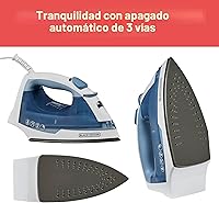 Vista 7 de Fácil plancha de vapor antiadherente BLACK+DECKER IR40V compacta con apagado automático y anti goteo