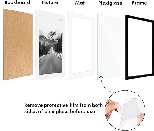 Vista 747 de Americanflat Portarretratos de 8 x 12 pulgadas con plexiglás pulido, juego de 2 portarretratos de 6 x 8 pulgadas con paspartú o para fotos de 8 x 12
