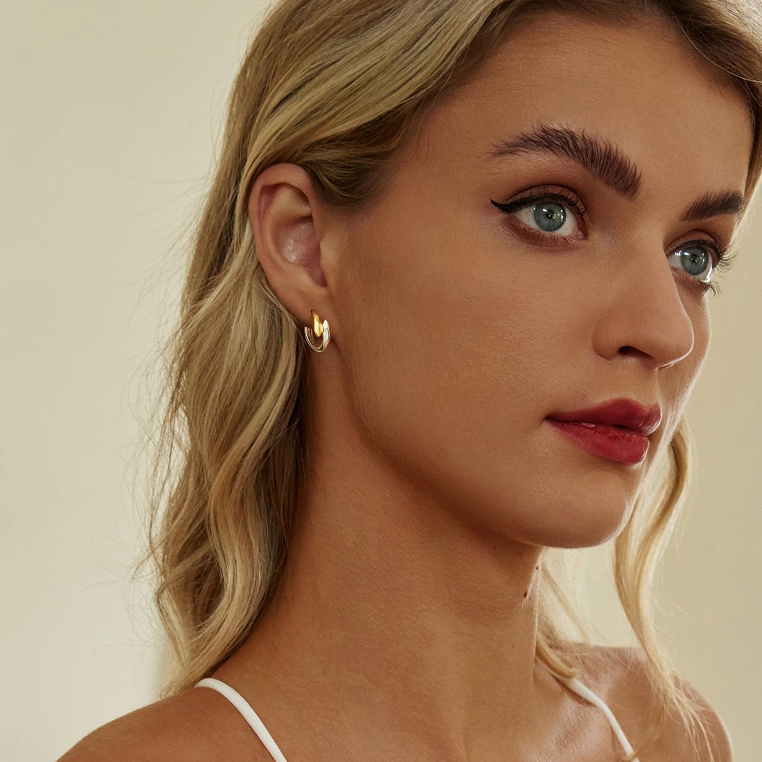 MUNDELL 925 Sterling Silver Classic Starlight Hoop Earrings Double Stars Hypoallergenic Earrings Ear Buckles for Women Fine Jewelry - Image 3