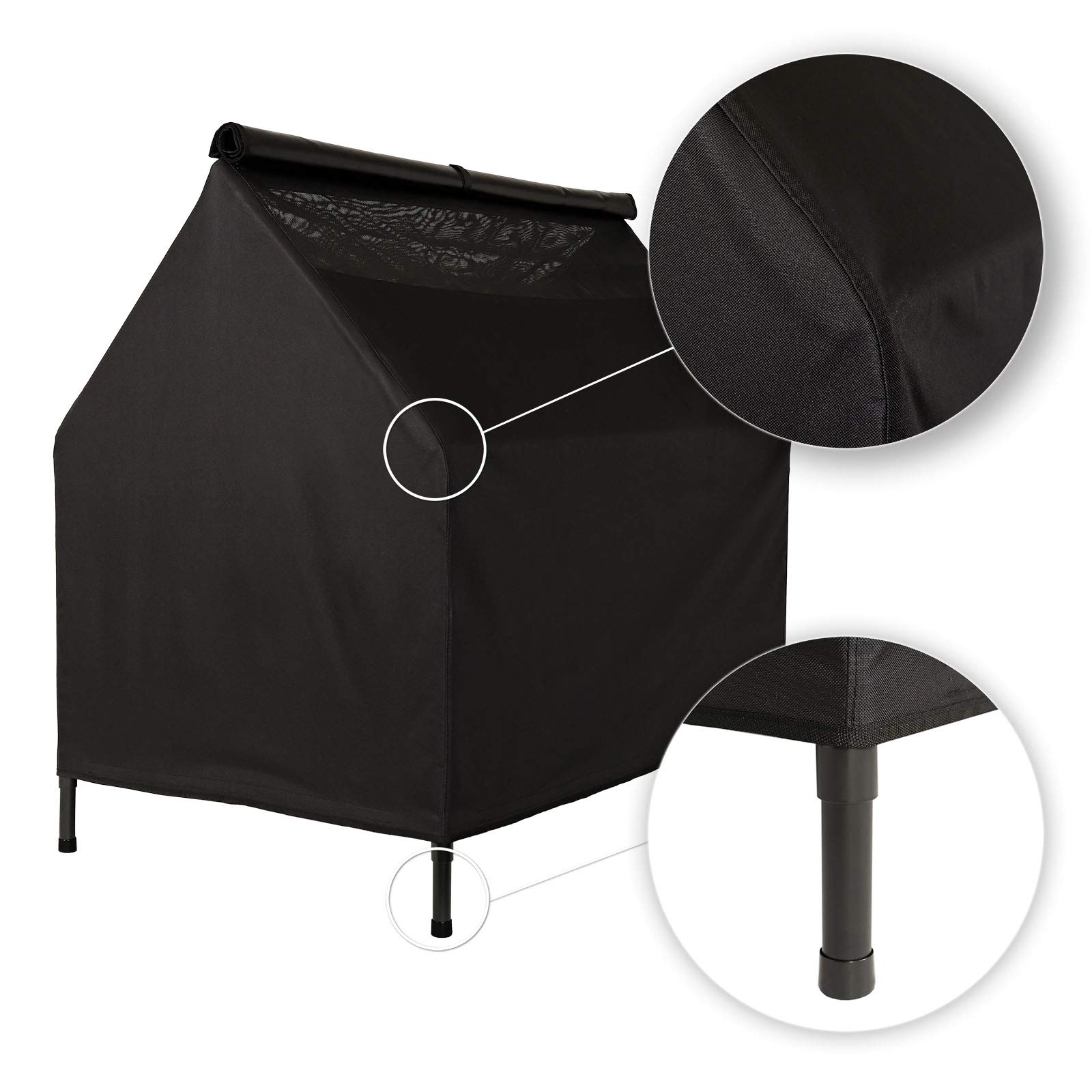 lionto Cama para Perros Cubierta Cama elevada con Techo para Perros, (S) 90x65x85 cm Negro