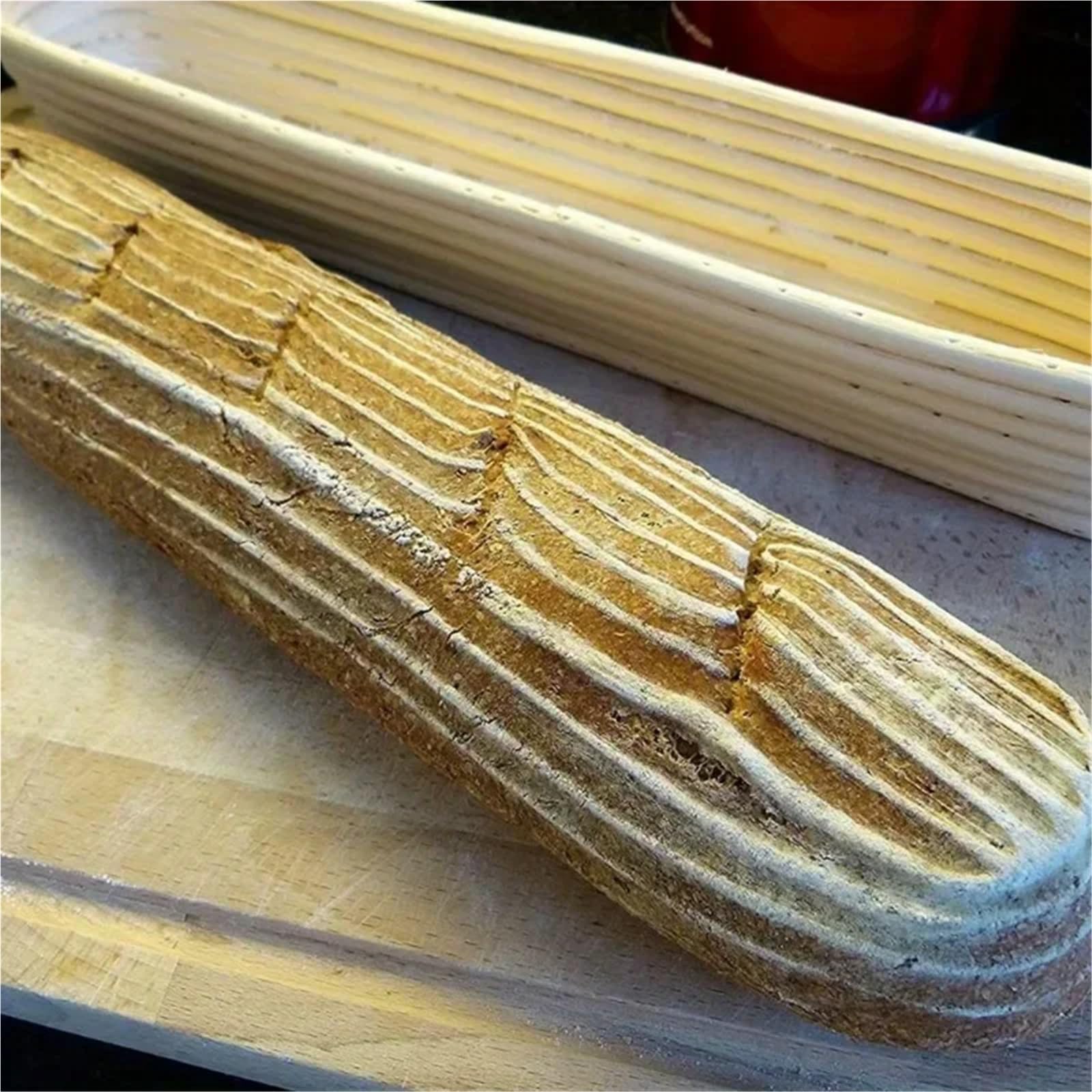 Cesta Para Fermentar Pan Cesta de prueba, cesta de pan, cuencos de prueba con forro de tela for ocasiones especiales y hogar(34X10X5.5CM)